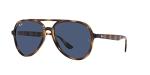 Ray-Ban Womens Rb4376f Low Bridge Fit Sunglasses, Havana/Dark Blue, 57 Mm US