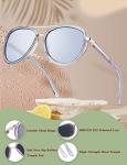 BIRCEN Polarized Sunglasses for Women UV - Protection Womens Retro Mirrored Shades with Acetate Frame BC2001