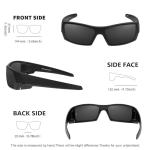 WISTON Z87 Sunglasses Wrap Around Sunglasses for Men Rectangular Safety Glasses UV400 for Sport Working 8231 Matte Black/Grey Lens
