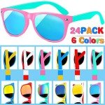 GINMIC Kids Sunglasses Bulk, 24Pack Neon Sunglasses Party Favors with UV400 Protection for Kids, Boys and Girls, Neon Sunglasses For Kids Boys Girls Age 3-8.