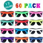 weilaga 60 Pack Sunglasses Bulk for Party favors,12 Neon Sun Glasses with UV400 Protection,Great Gift for Pool &Beach Party,Birthday,Goody Bag Filler,Outdoor Party Supplies for Teens Adults