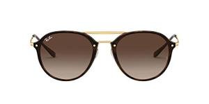 Ray-Ban RB4292N Blaze Double Bridge Square Sunglasses, Light Havana/Brown Gradient Dark Brown, 62 mm
