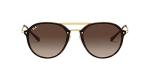 Ray-Ban RB4292N Blaze Double Bridge Square Sunglasses, Light Havana/Brown Gradient Dark Brown, 62 mm