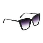 DIFF Heidi Lightweight Cat Eye Sunglasses for Women, Matte Black + Sharp Grey Gradient