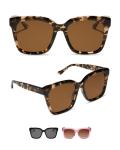DIFF Meredith Designer Oversized Square Sunglasses for Women | Espresso Tortoise + Brown | 100% UVA/UVB Polarized Protection