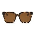 DIFF Meredith Designer Oversized Square Sunglasses for Women | Espresso Tortoise + Brown | 100% UVA/UVB Polarized Protection