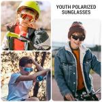 3 Pack Polarized Youth Baseball Sunglasses for Boys Girls Age 6-12 Sports Softball Cycling for Kids UV Protection 3Pack-Black+Black Red+White Blue