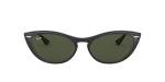 Ray-Ban Womens RB4314N Nina Cat Eye Sunglasses, Black/G-15 Green, 54 mm