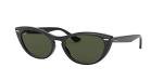 Ray-Ban Womens RB4314N Nina Cat Eye Sunglasses, Black/G-15 Green, 54 mm