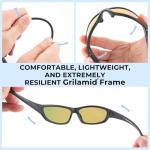 KastKing Hiwassee Polarized Sport Sunglasses for Men and Women, Matte Black Frame,Amber Base Scarlet Mirror