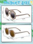 Dunzy 16 Pairs Kids Sunglasses Cute Round Flower Sunglasses groovy party favors for Toddler Girls Boys Beach Party, Aged 3-10(Bright Color)