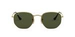 Ray-Ban Unisex RB3548N Hexagonal Flat Lens Hexagonal Sunglasses, Gold/G-15 Green Polarized, 51 mm