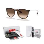 Ray-Ban RB4171 ERIKA 865/13 54MM Rubber Havana/Plastic Lens Brown Gradient Round Sunglasses For Women +BUNDLE with ACCESSORY EYEWEAR KIT