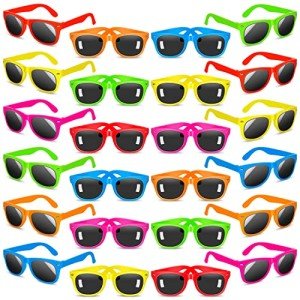 INNOCHEER Party Sunglasses for Kids 24 Pack with UV400 Protection Eyewear Neon Sunglasses for Boys, Girls - Great Gift for Party Favors, Birthday Party and Outdoor Activity