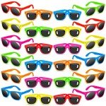 INNOCHEER Party Sunglasses for Kids 24 Pack with UV400 Protection Eyewear Neon Sunglasses for Boys, Girls - Great Gift for Party Favors, Birthday Party and Outdoor Activity