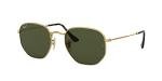 Ray-Ban Unisex RB3548N Hexagonal Flat Lens Hexagonal Sunglasses, Gold/G-15 Green Polarized, 51 mm