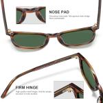 CARFIA Retro Acetate Polarized Sunglasses for Men UV400 Protection Hand-Crafted Frame Sun Glasses CA5285L