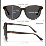 AVAWAY Acetate Polarized Sunglasses Womens Trendy UV Protection Brown Tortoise Round Sun Shades Vintage Ladies Sunnies