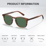 CARFIA Retro Acetate Polarized Sunglasses for Men UV400 Protection Hand-Crafted Frame Sun Glasses CA5285L