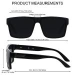 LYZOIT Square Sunglasses for Men Women Oversized Big UV Protection Shades Super Dark Black Sun glasses sensitive eyes