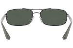 Ray-Ban Mens RB3527 Rectangular Sunglasses, Matte Black/Dark Green, 61 mm