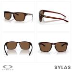 Oakley Sylas OO9448 944802 57MM Polished Rootbeer/Prizm Bronze Rectangular Sunglasses for Men+ Bundle Accessory Leash Kit, Microfiber Pouch