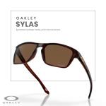 Oakley Sylas OO9448 944802 57MM Polished Rootbeer/Prizm Bronze Rectangular Sunglasses for Men+ Bundle Accessory Leash Kit, Microfiber Pouch
