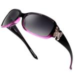 LVIOE Polarized Sunglasses for Women, Fashion Butterfly Decoration Driving Fishing-99.99% UV Protection