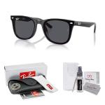 Ray-Ban RB4420 601/87 65MM Black/Dark Grey Square Sunglasses for Men for Women +BUNDLE with ACCESSORY EYEWEAR KIT