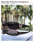 LVIOE Polarized Sunglasses for Women, Fashion Butterfly Decoration Driving Fishing-99.99% UV Protection