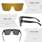 FEISEDY Men Sunglasses Polarized Oversized Square Flat Top Cycling Running Fishing Golf Hiking Sports B2990