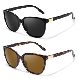 FIMILU Polarized Sunglasses for Women, Trendy Fashion Sun Glasses Square Retro Glasses UV Protection for Daily Outdoor 2pack