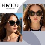 FIMILU Polarized Sunglasses for Women, Trendy Fashion Sun Glasses Square Retro Glasses UV Protection for Daily Outdoor 2pack