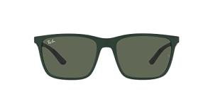 Ray-Ban RB4385 Liteforce Rectangular Sunglasses, Matte Green/Dark Green, 58 mm
