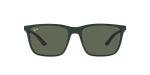 Ray-Ban RB4385 Liteforce Rectangular Sunglasses, Matte Green/Dark Green, 58 mm