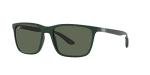 Ray-Ban RB4385 Liteforce Rectangular Sunglasses, Matte Green/Dark Green, 58 mm