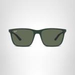Ray-Ban RB4385 Liteforce Rectangular Sunglasses, Matte Green/Dark Green, 58 mm