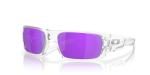 Oakley Men's OO9239 Crankshaft Rectangular Sunglasses, Matte Clear/Violet Iridium Polarized, 60 mm
