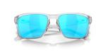 Oakley Mens OO9448 Sylas Rectangular Sunglasses, Polished Clear/Prizm Sapphire, 57 mm