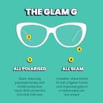 goodr It's Noir, Darling Polarized Sunglasses, Medium Sized (Glam G), Black Solid Frames with Black Gradient Lenses, Light Gold Accents, UV400 Protection, No Slip, No Bounce