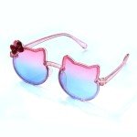 3Pcs Kids Sunglasses Polarized UV Protection | Lovely Pink Heart Girls Sunglasses Kitty Age 2-10 Baby Toddlers With Beautiful Box For Gift (Style 1)