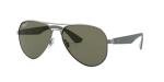 Ray-Ban Mens RB3523 Aviator Sunglasses, Matte Gunmetal/Polarized Green, 59 mm