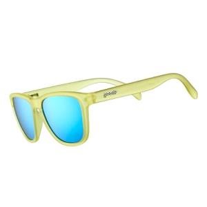 goodr Swedish Meatball Hangover Polarized Sunglasses, Medium Sized (OG), Yellow Translucent Frames with Blue Mirrored Reflective Lens, UV400 Protection, No Slip, No Bounce