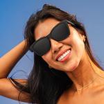 goodr New Wave Renegade Polarized Sunglasses, Medium Sized (Glam G), Black Solid Cat-Eye Frames with Black Gradient Lenses, Dark to Light Tint, UV400 Protection, No Slip, No Bounce