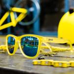 goodr Swedish Meatball Hangover Polarized Sunglasses, Medium Sized (OG), Yellow Translucent Frames with Blue Mirrored Reflective Lens, UV400 Protection, No Slip, No Bounce