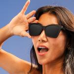 goodr New Wave Renegade Polarized Sunglasses, Medium Sized (Glam G), Black Solid Cat-Eye Frames with Black Gradient Lenses, Dark to Light Tint, UV400 Protection, No Slip, No Bounce