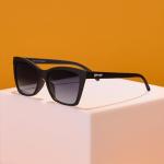 goodr New Wave Renegade Polarized Sunglasses, Medium Sized (Glam G), Black Solid Cat-Eye Frames with Black Gradient Lenses, Dark to Light Tint, UV400 Protection, No Slip, No Bounce