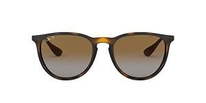 Ray-Ban Unisex RB4171 Erika Round Sunglasses, Light Havana/Polarized Grey Gradient Brown, 54 mm