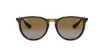 Ray-Ban Unisex RB4171 Erika Round Sunglasses, Light Havana/Polarized Grey Gradient Brown, 54 mm