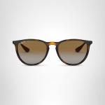 Ray-Ban Unisex RB4171 Erika Round Sunglasses, Light Havana/Polarized Grey Gradient Brown, 54 mm